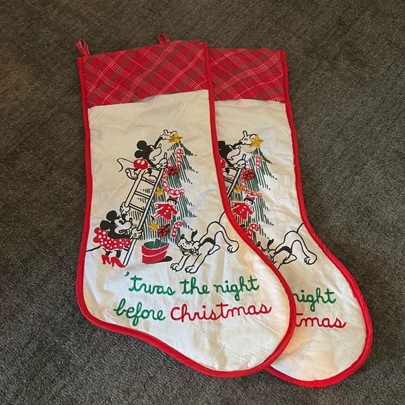 Disney Other - Mickey & Minnie Vintage Disney Christmas Stockings - Set